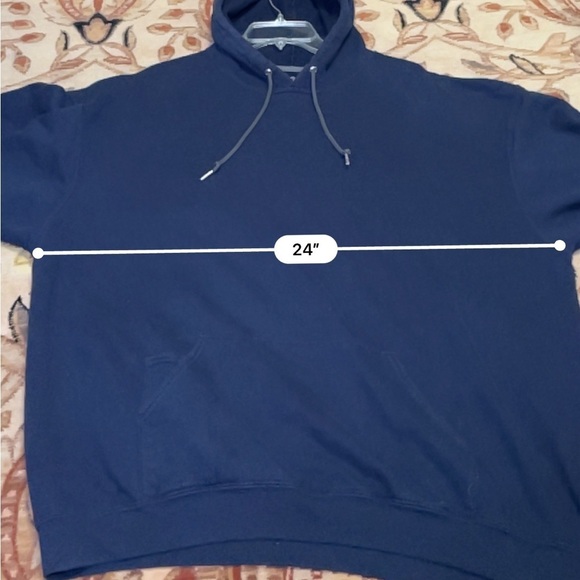 Fruit of the loom dark blue hooded pull over sweatshirt size 2XL - Picture 7 of 8